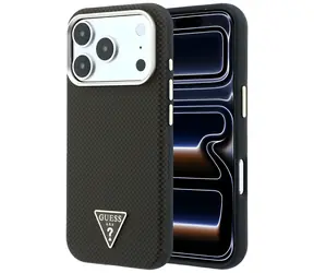 Guess Kevlar Triangle Logo MagSafe hnědá / Zadní kryt / MagSafe / iPhone 17 Pro