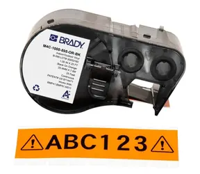 Brady páska M410/BMP41/M510/BMP51/BMP53/M511 černo-oranžová / Páska do popisovače kabelů / vinylová / 2,54 cm