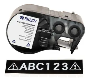 Brady páska pro tiskárny M410/BMP41/M510/BMP51/BMP53/M511 černá/bílá / Páska do tiskárny štítků / Vinylová / 2,54 cm