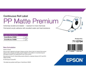 Epson PP Matte Label Premium 105 mm x 29 m / Etikety / Kontinuální role / voděodolné
