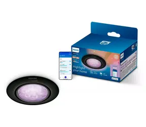 Philips WiZ bodové svítidlo GU10 černá / Bodové svítidlo / GU10 / RGB+CCT žárovka / Wi-Fi/Bluetooth / 5 W