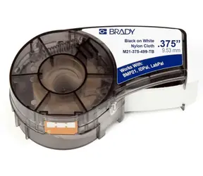 Brady Nylonová textilní páska pro BMP21-PLUS/IDPAL/LABPAL / Páska do tiskárny štítků / 9,53 mm x 4,9 m / bílá