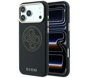 Guess Perforated 4G Gold Logo černá / Zadní kryt / MagSafe / iPhone 17 Pro Max, 18 Pro Max