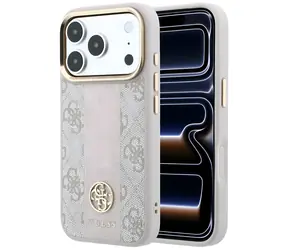 Guess 4G Stripe Round and Classic Logos MagSafe růžová / Zadní kryt / MagSafe / iPhone 17 a 18 Pro Max