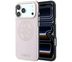 Guess Perforated 4G Gold Logo MagSafe růžová / Zadní kryt / MagSafe / iPhone 17 a 18 Pro