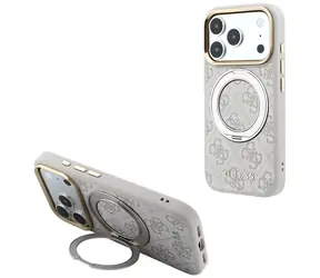 Guess Ring Stand 360 4G Classic Logo růžová / Zadní kryt / MagSafe / Apple iPhone 17/18 Pro Max