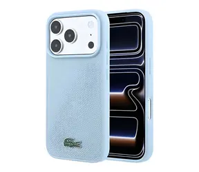 Lacoste MagSafe Kryt pro iPhone 18 Pro modrá / Kryt / PVC / Petit Pique vzor / Kovové logo