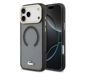 Lacoste IML Shockproof Petit Pique Gold Logo černá / Kryt / MagSafe / iPhone 18 Pro Max