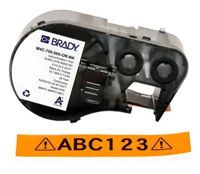 Brady páska pro tiskárny M410/BMP41/M510/BMP51/BMP53/M511 / Páska do tiskárny štítků / 19,1 mm / černo-oranžová