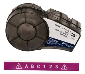 Brady Vinylová páska bílá na fialové pro BMP21, IDPAL, LABPAL / Páska do tiskárny štítků / Vinylová / 9,53 mm x 6,4 m