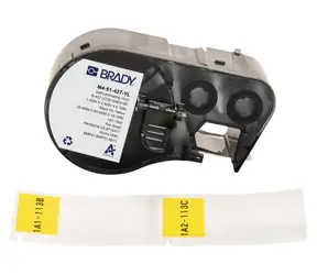 Brady Samolaminující vinylové štítky žluté pro BMP41/BMP51/BMP53/M511 / Štítky do tiskárny / 25,4x63,5 mm / 110 ks