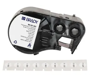 Brady Polyesterové štítky B-492 O 9,54 mm bílé / Štítky do tiskárny / kulaté / termotransfer / 240 ks