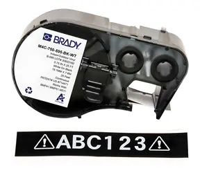 Brady Vinylová páska pro BMP41/BMP51/BMP53/M410/M510/M511 / Páska do tiskárny štítků / 19 mm / vinyl / černo-bílá