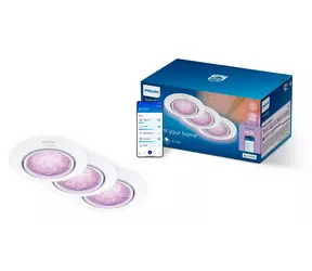 Philips WiZ bílá / Bodové svítidlo / 3x GU10 / RGB + stmívatelná bílá / Wi-Fi, Bluetooth