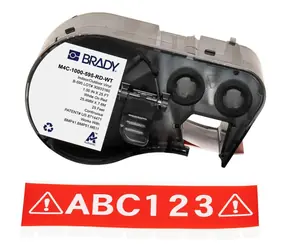 Brady Páska pro tiskárny M410, BMP41, M510, BMP51, M511 červeno-bílá / Štítky do tiskárny / Vinylové / 25,4 mm
