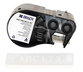 BRADY Páska do tiskárny štítků 25 mm průhledná/bílá / pro tiskárny M410, BMP41, M510, BMP51, BMP53, M511 / vinylová