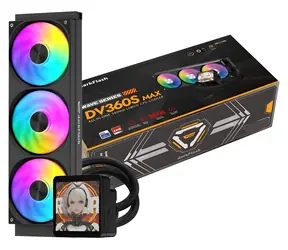 darkFlash DV360S MAX černá / AiO chladič CPU / 3x 120 mm / ARGB podsvícení / LCD displej / 800-1800 RPM / 30 dB