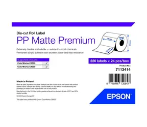 Epson Premium Matte Label 76x127 mm / Etikety / Die-cut role / 220 ks / voděodolné