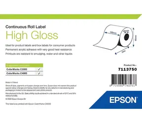 Epson High Gloss Label 102 mm x 33 m / Etikety / Kontinuální role / Lesklé / Voděodolné