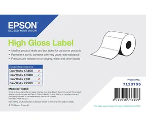 Epson High Gloss Label 102x152 mm / Etikety / Die-cut role / 210 ks / Voděodolné