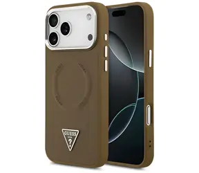 Guess Triangle Logo MagSafe hnědá / Zadní kryt / MagSafe / iPhone 17 Pro
