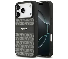 DKNY Repeat Pattern Tonal Stripe černá / Zadní kryt / iPhone 17 Pro