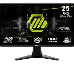 24.5" MSI MAG 255F E20 černá / Monitor / Rapid IPS / FHD / 200Hz / 0,5ms / HDMI+DP / VESA