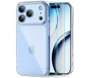 Tech-Protect FlexAir čirá / Kryt + tvrzené sklo 2ks / Apple iPhone 17 Pro Max, 18 Pro Max