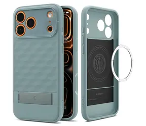 Spigen Parallax S MagSafe pro Apple iPhone 17 Pro zelená / Ochranný kryt / MagSafe / Kovový stojánek