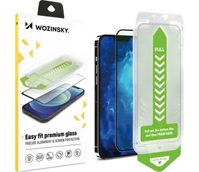 Wozinsky Premium Glass černá / Tvrzené sklo / Apple iPhone 15 Plus / 9H / S instalačním rámečkem
