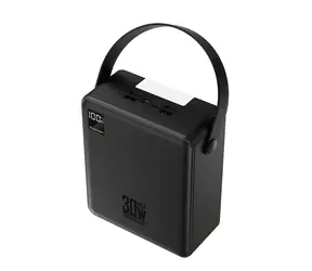 Wozinsky W8-B černá / Powerbanka / 100000 mAh / 30W / 2x USB-A + 2x USB-C / svítilna