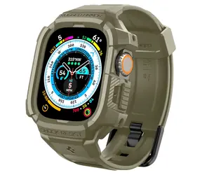 Spigen Rugged Armor Pro zelená / Ochranný kryt s řemínkem / Apple Watch Ultra 49mm