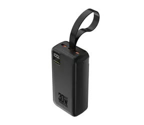 Wozinsky W8-W černá / Powerbanka / 30000 mAh / 30W / 2x USB-A + USB-C / LED svítilna