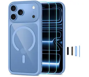 Tech-Protect MagOne CC transparentní modrá / Kryt + tvrzené sklo 2ks / Apple iPhone 17 Pro, 18 Pro / MagSafe