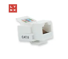 Lynx Keystone UTP Cat6 bílý / Keystone modul / Samozařezávací IDC / 90°