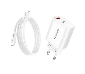 Wozinsky WLS-20W bílá / Nabíječka / USB-A + USB-C / 20W / kabel USB-C-USB-C 1 m