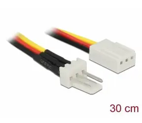 DeLock napájecí kabel 3pin (M) - 3pin (F) 30 cm / Napájecí kabel / Prodlužovací / 3-pin / 0,3 m