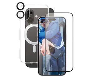 PanzerGlass CARE Feature 3-in-1 Ceramic Bundle iPhone 16 Plus čirá / Ochranná sada / MagSafe, sklokeramika Ohara