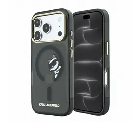 Karl Lagerfeld IML Choupette Peekaboo černá / Zadní kryt pro iPhone 18 Pro / MagSafe