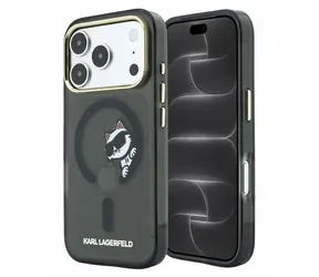 Karl Lagerfeld IML Choupette Peekaboo černá / Zadní kryt pro iPhone 18 Pro Max / MagSafe