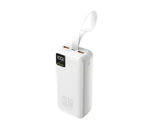 Wozinsky W8-W bílá / Powerbanka / 30000 mAh / 30W / 2x USB-A + USB-C / LED svítilna