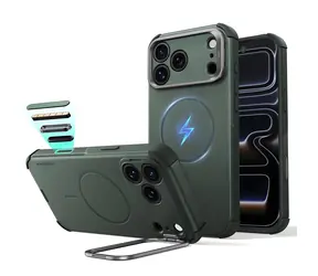 ESR Cyber Tough Kickstand zelená / Kryt / Apple iPhone 18 Pro Max a 17 Pro Max / MagSafe / Výklopný stojánek