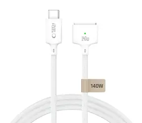 Tech-Protect Ultraboost MMC01 bílá / Nabíjecí kabel / USB-C - MagSafe 3 / 140W / 3 m