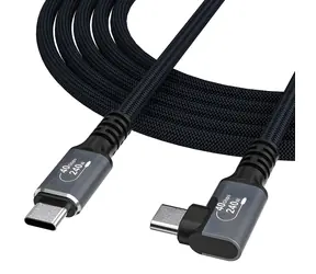 Wozinsky WPS2-UY41S černá / Kabel USB-C - USB-C zalomený / USB4 / 40 Gb/s / PD 240 W / 2 m