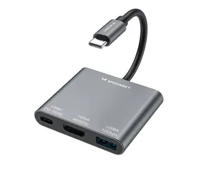 Wozinsky WHCH-01 šedá / USB-C hub / PD 100W / HDMI 4K 30Hz / USB-A 10Gbps