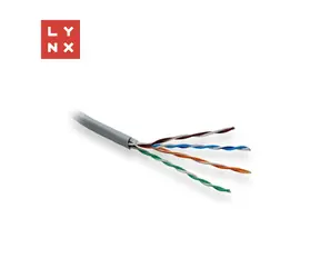 LYNX UTP kabel Cat5e / drát / PVC / šedý / 305m