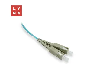 Lynx SC/SC tyrkysová / Optický patch kabel / Duplex / Multimode OM3 / 50/125 µm / 2 m