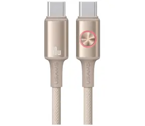 USAMS SJ752 Titanium / Datový kabel / USB-C (M) - USB-C (M) / 60W / 1,2 m
