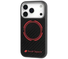 Audi RSQ Carbon Fiber Sport Red Circle černá / Zadní kryt / MagSafe / Apple iPhone 17 Pro