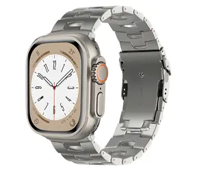 X-SITE Titan stříbrná / Řemínek pro Apple Watch / 42/44/45/49 mm